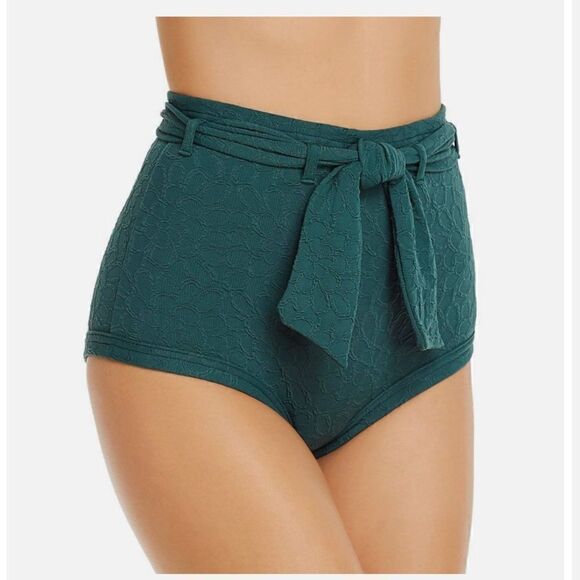 Peony Lagoon Soiree High Waisted Bikini Swim Bottom - Picture 1 of 9